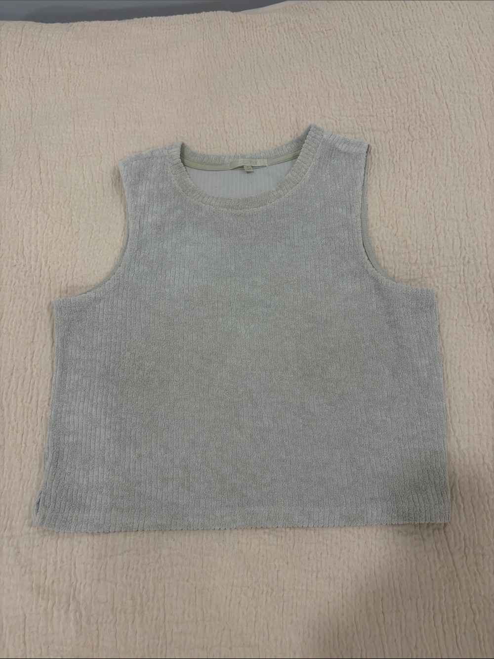 Z Supply Creamy White Velour Crop Top